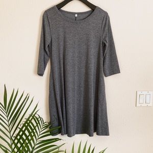 Gray Lightweight Dress with Pockets